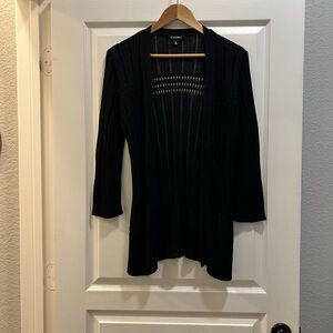 Black Cardigan Lightweight Open Front